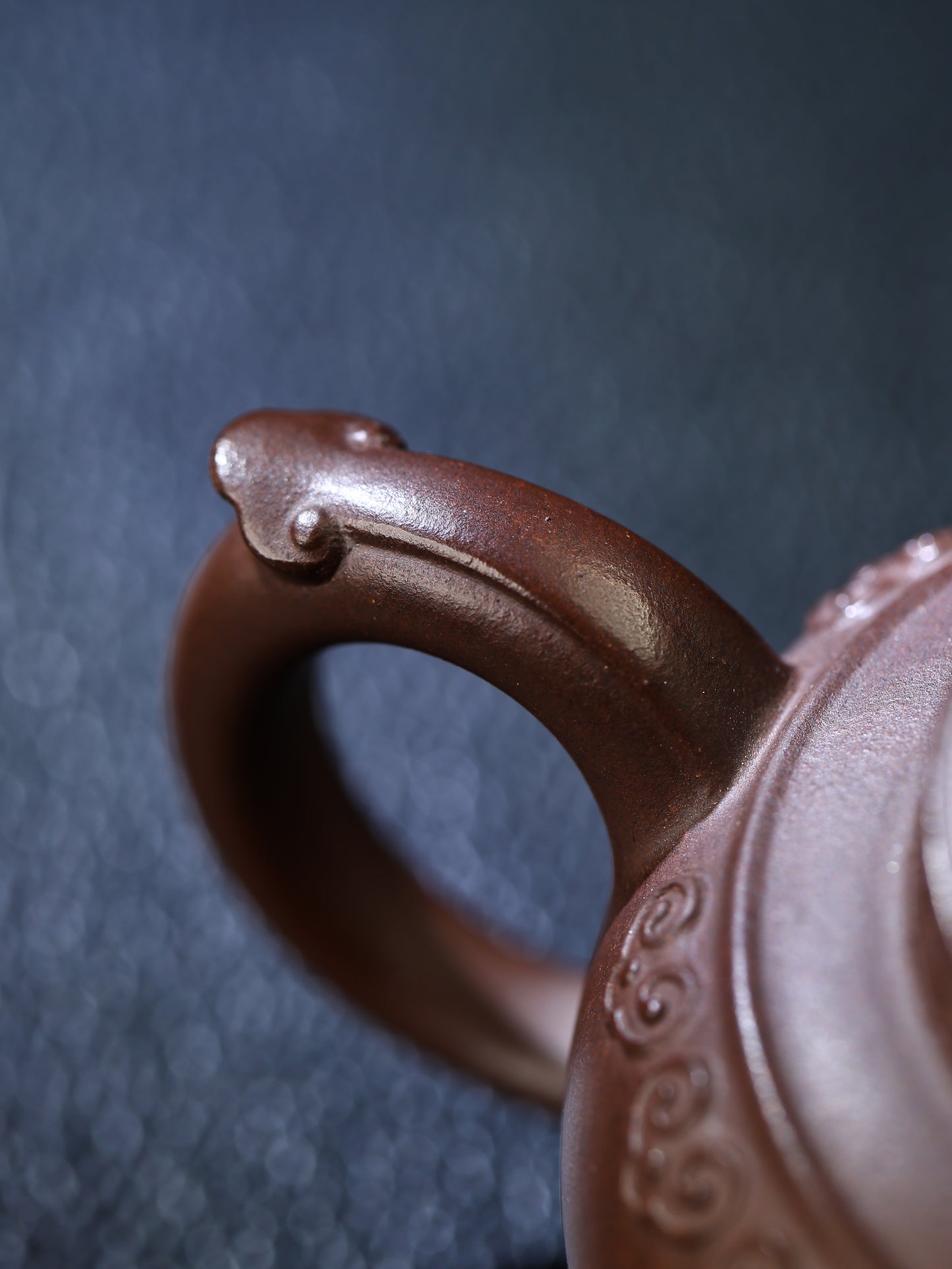 圈足式雲肩如意壺 老紫泥制 200cc