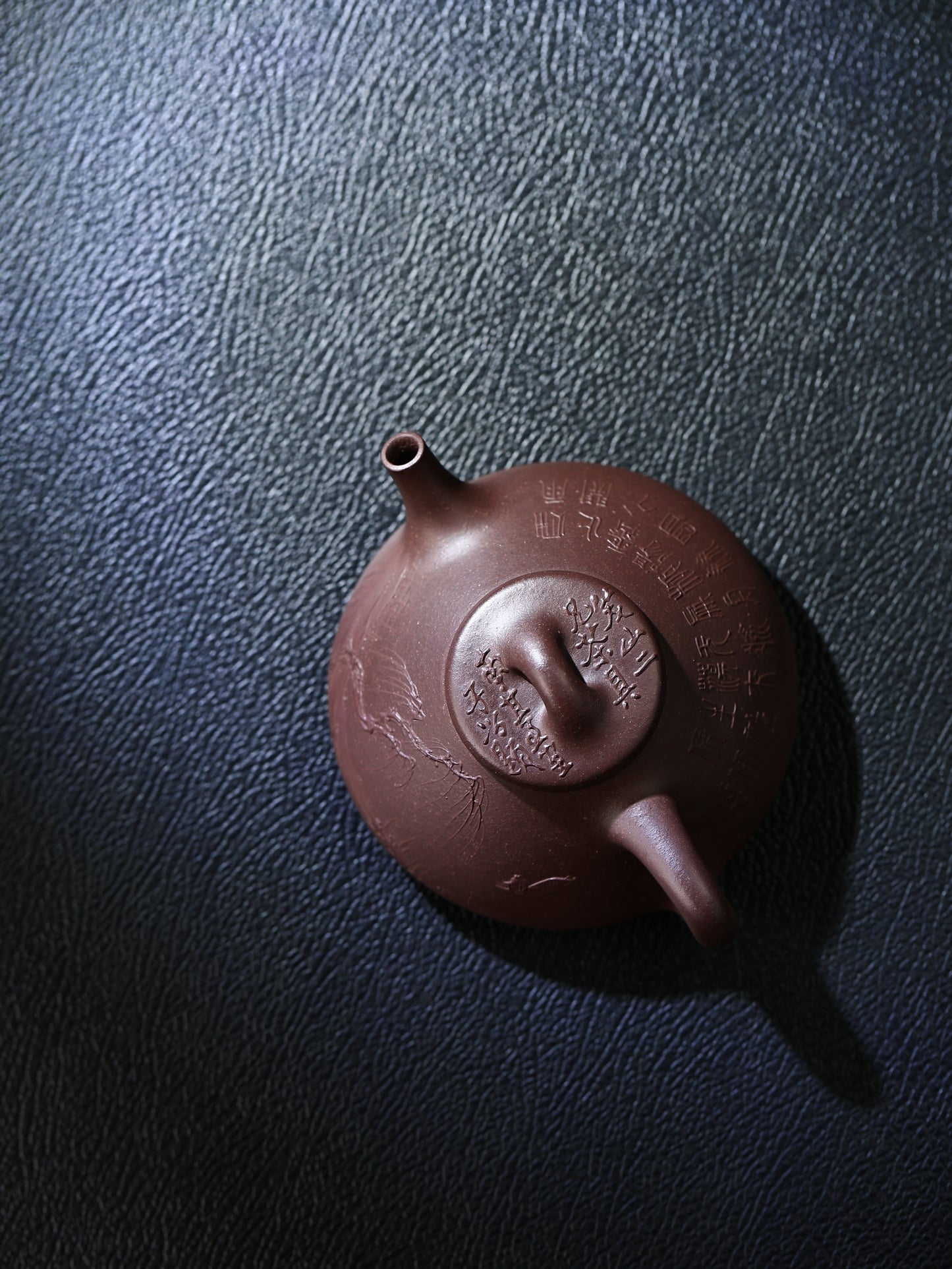 泥繪山水子冶石瓢 紫泥制 130cc